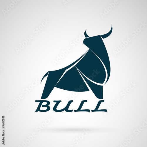 Vector of a bull design on a white background. Logo, Symb. Animal.