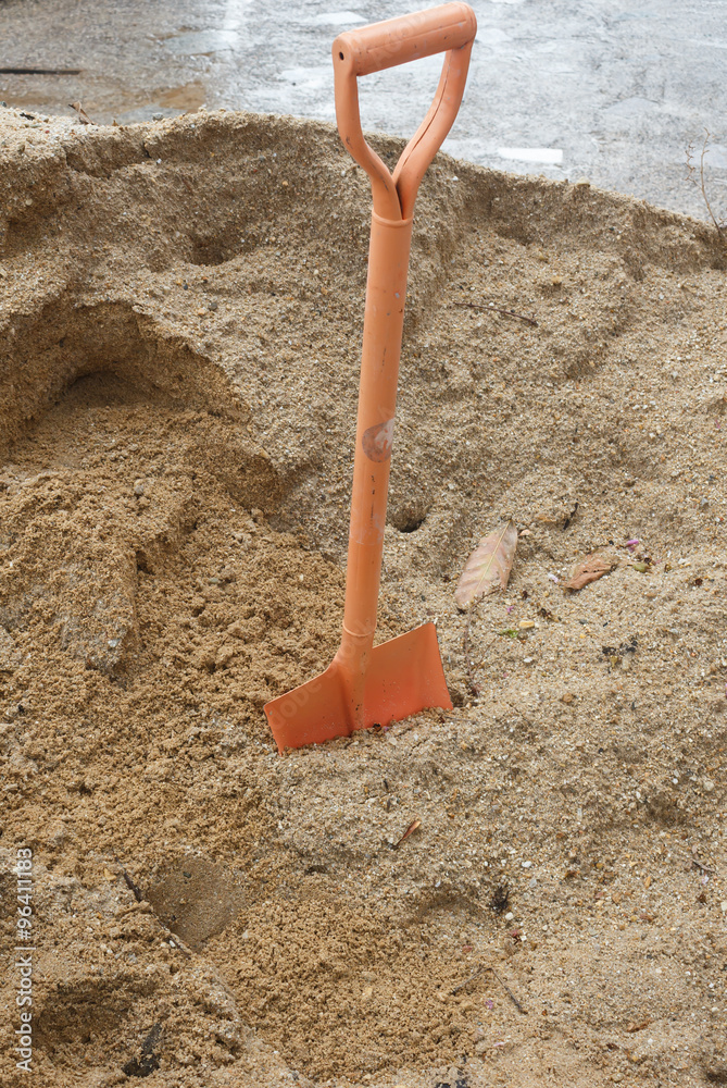 Shovel (spade) and sand for construction Shovel (spade) and sand for construction