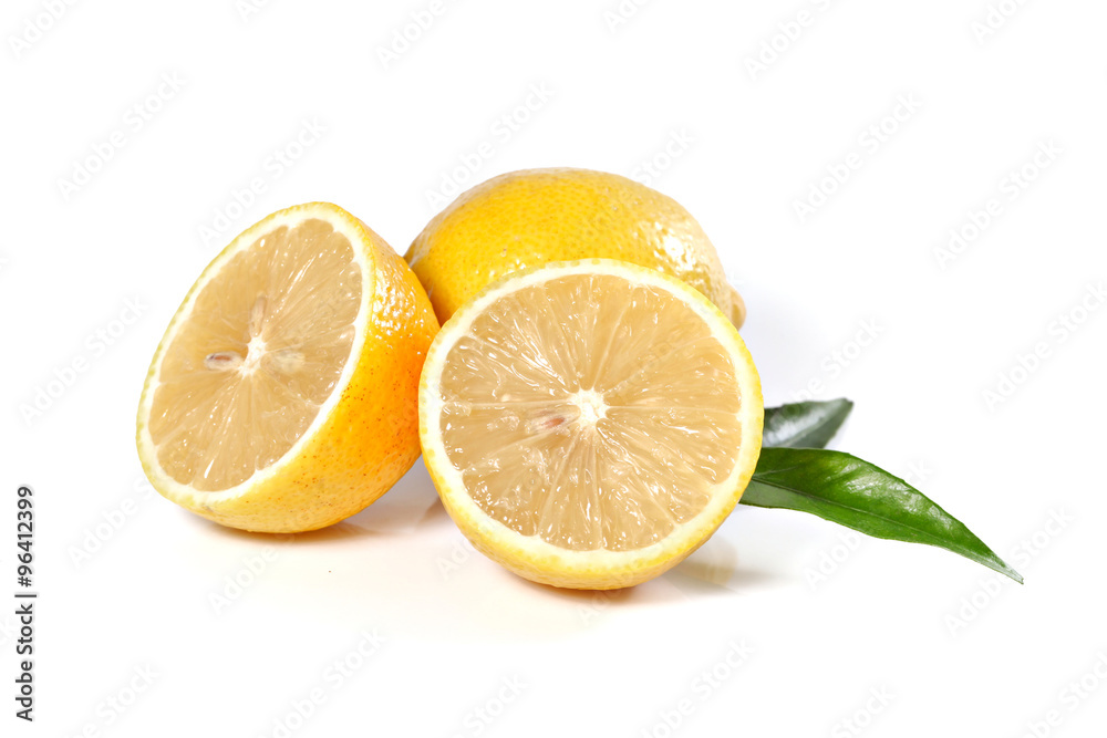 Fresh lemon, isolated on white, shallow focus