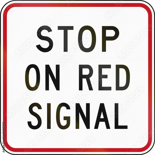 New Zealand road sign RG-30 - Stop on red signal