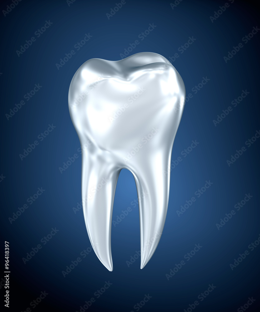 Tooth on a blue background Tooth on a blue background