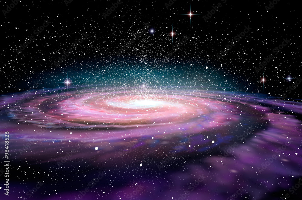 Fototapeta premium Ślimakowata galaktyka w głębokim spcae, 3D ilustracja