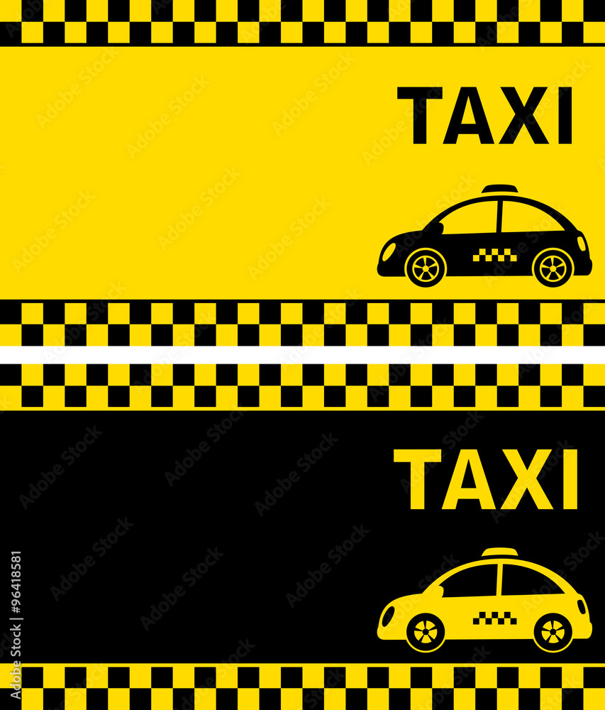 business card and retro taxi