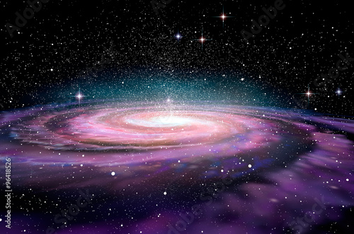 Fototapeta Naklejka Na Ścianę i Meble -  Spiral Galaxy in deep spcae, 3D illustration