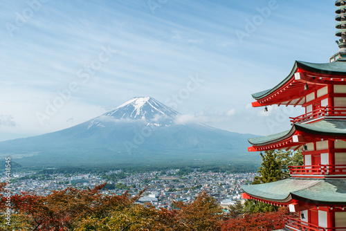 Mt. Fuji with fall colors in Japan. #96418545