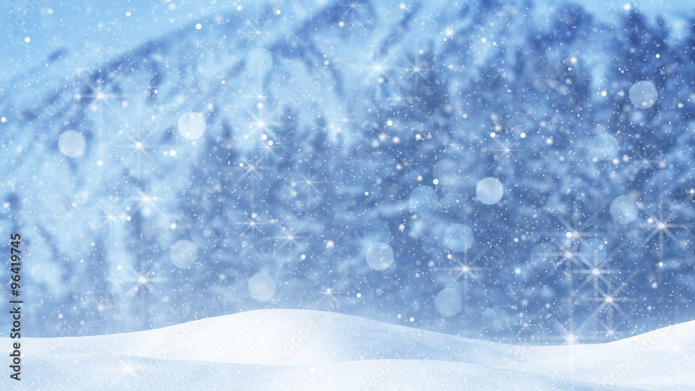 fairy snowfall abstract christmas background