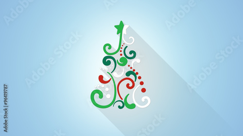 christmas tree shape flat s...