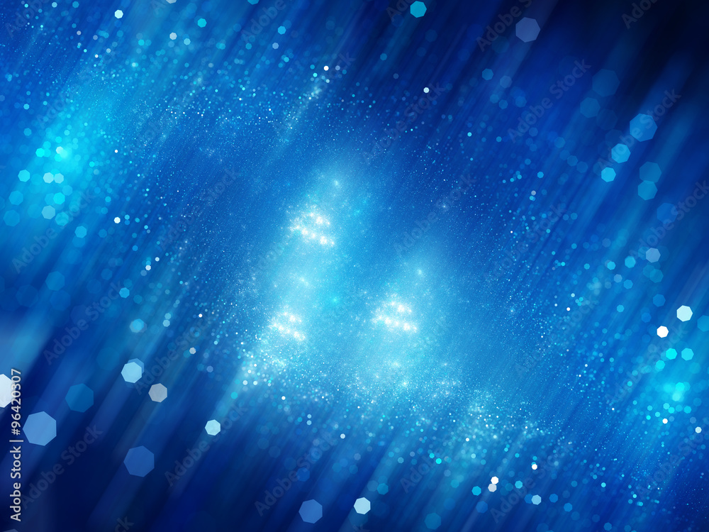 Obraz premium Blue glowing deep blurry interstellar space