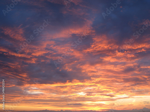 Colorful sunset with clouds