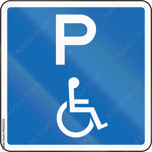 New Zealand road sign - This parking space is reserved for disabled persons with no time limit