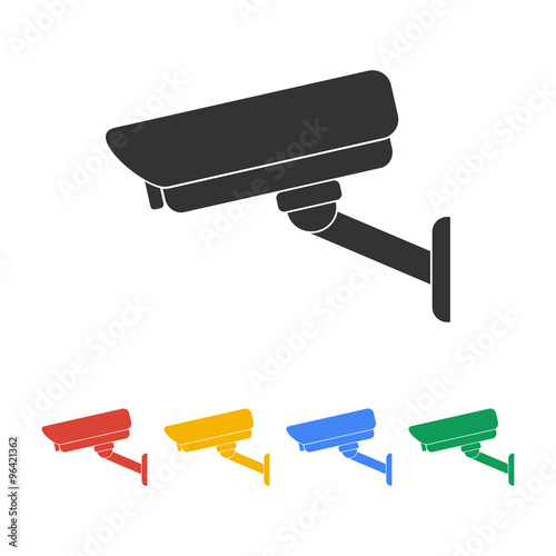 vector illustration silhouette of surveillance cameras.