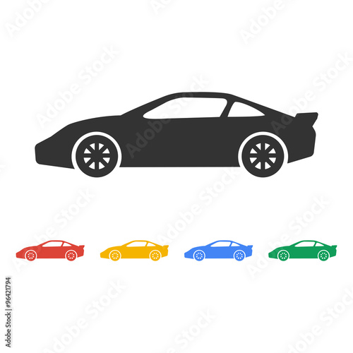 Car icon. Flat design style