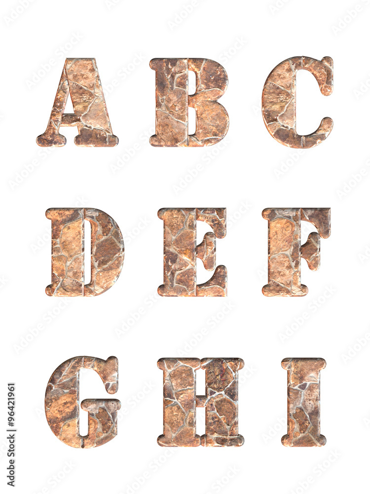 Naklejka premium Alphabet letters 3D
