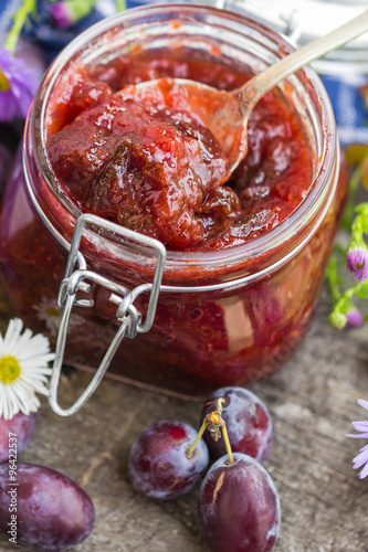 Homemade preserves delicious plum jam