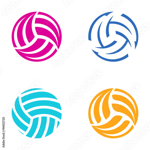 Colorful vector volleyball balls
