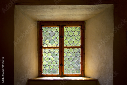 Historical leaded or stained glass window