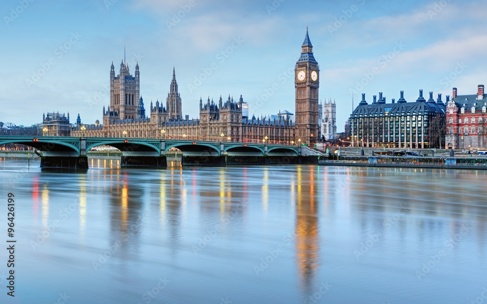 Naklejka premium Londyn - Big Ben i domy parlamentu, Wielka Brytania