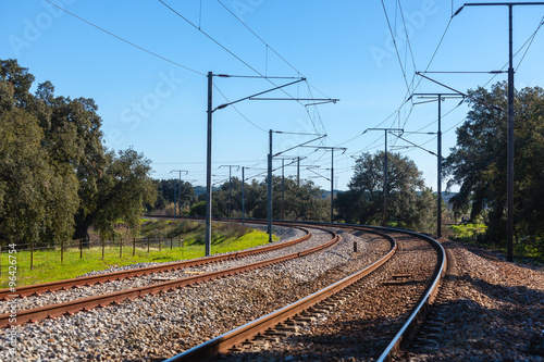 Turn of a Rural Railroad in Portugal