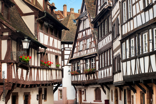 Traditional half-timbered houses in the old town of Strasbourg,