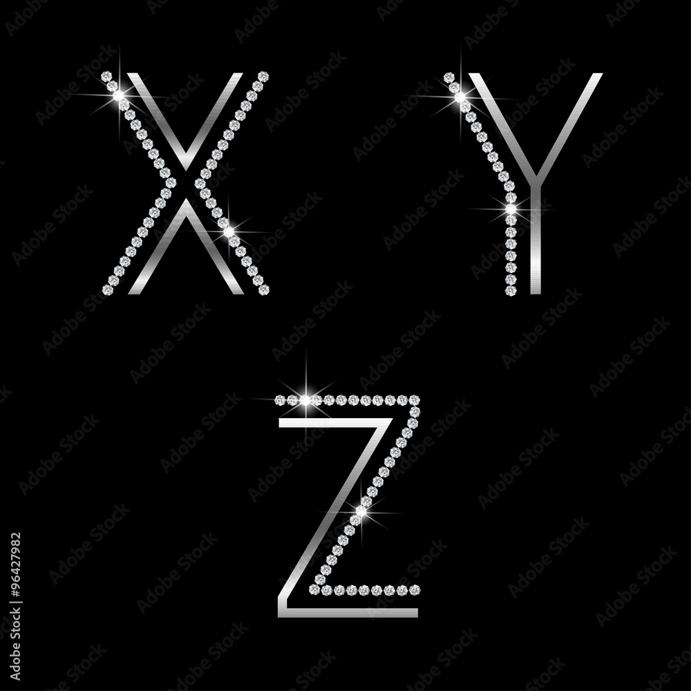 vector of diamond letters x, y, z