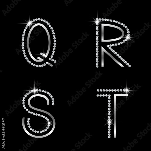 vector of diamond letters q, r, s, t