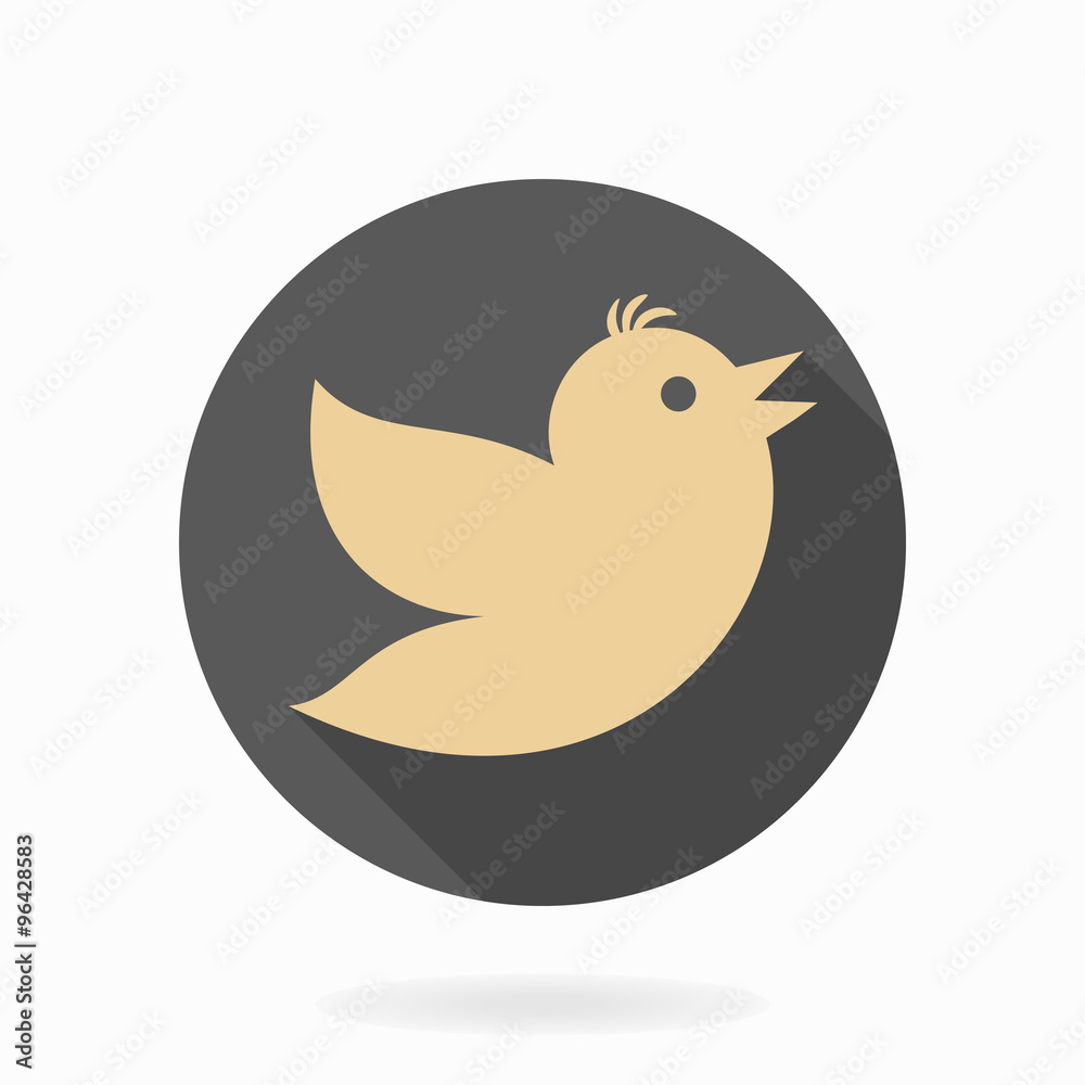 Fototapeta premium Flying Bird Vector Flat Icon