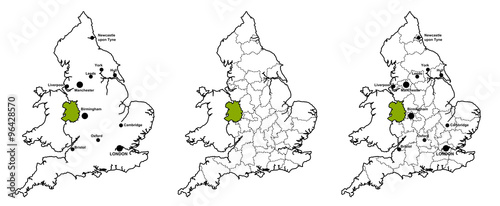 Shropshire located on map of England