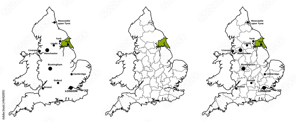 East Riding Yorkshire located on map of England