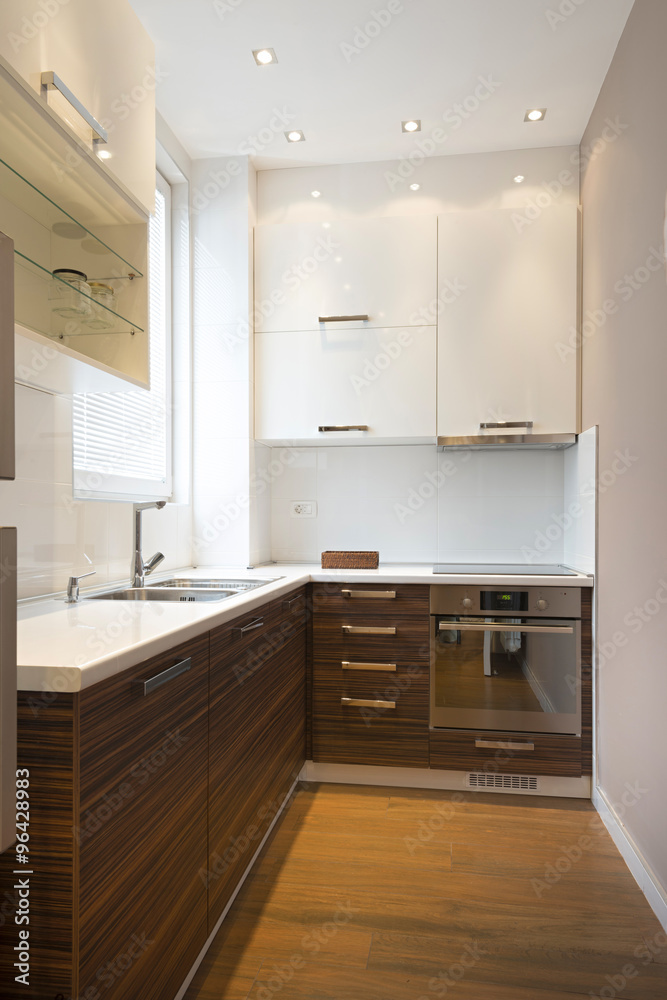 Interior of a modern kitchen in luxury apartment