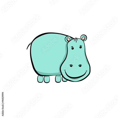 cheerful turquoise hippopotamus

vector Illustration