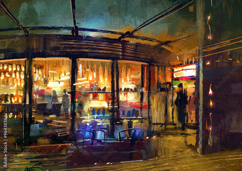 Fototapeta premium painting of retail shop entrance in store