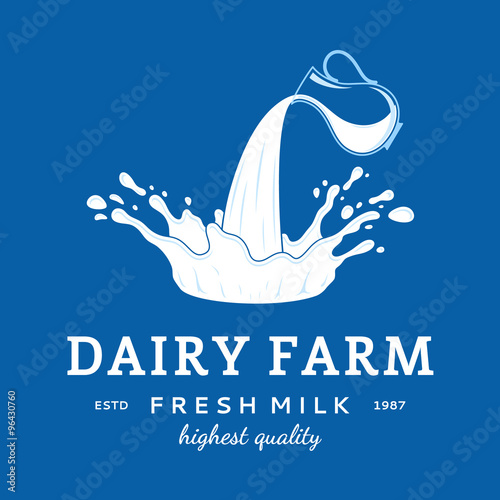 Milk Icon. Milk, Yogurt or Cream Blot. Milk Logo Template