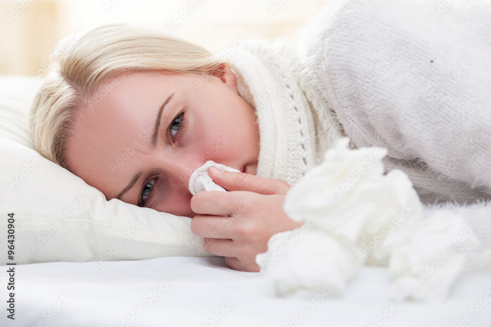 Cute sick girl has caught a cold Cute sick girl has caught a cold