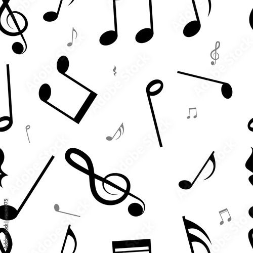 Musical notes seamless pattern background.