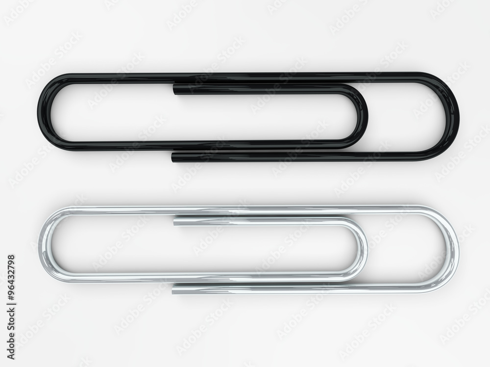 Paper clip isolated. 3d rendering