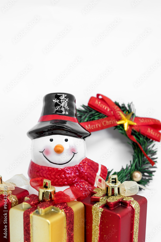 Fototapeta premium Snowman Smile and Merry X'Mas