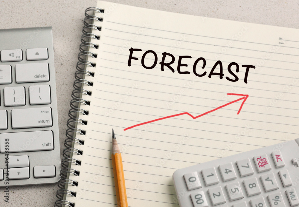 concept of forecast, with calculator and desk background concept of forecast, with calculator and desk background