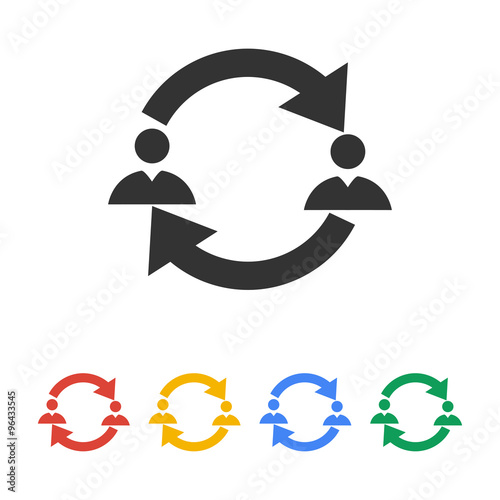Business communication. Conceptual illustration. Profile users connected icon. Social icons. Men exchanging symbol.
