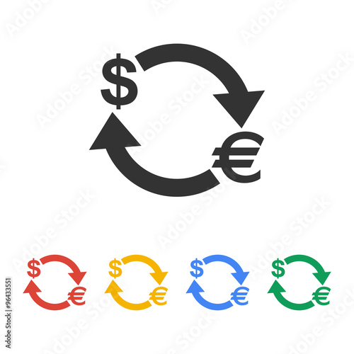 Money convert icon. Euro Dollar