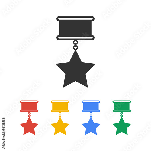 medal icon. Flat design style