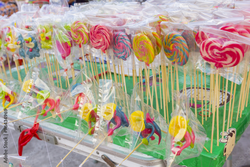 Fototapeta premium candy in rainbow colours - colorful candy 