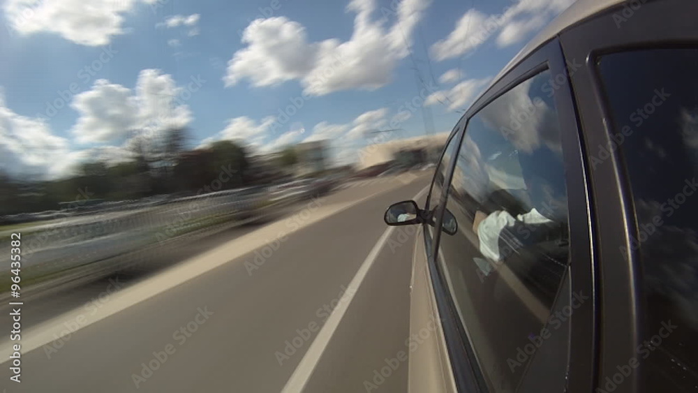 Fast time lapse driving through the city.
