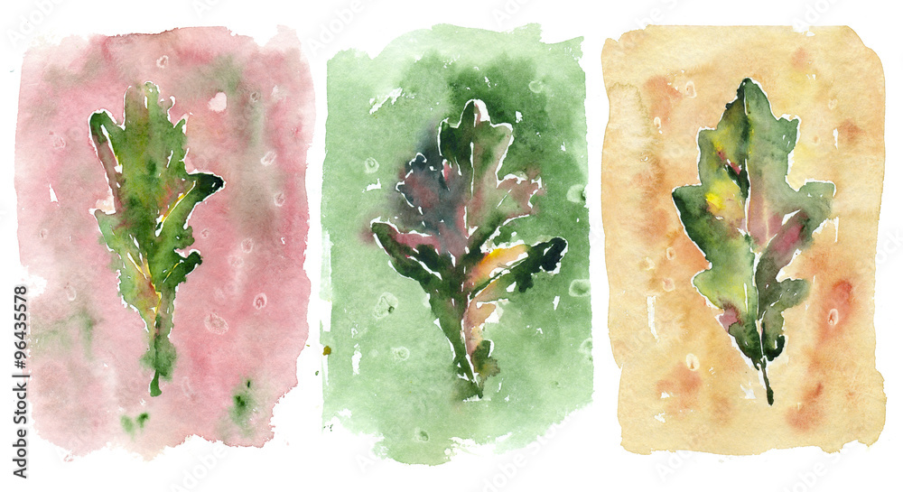 Obraz premium watercolor painting. Colorful leaves