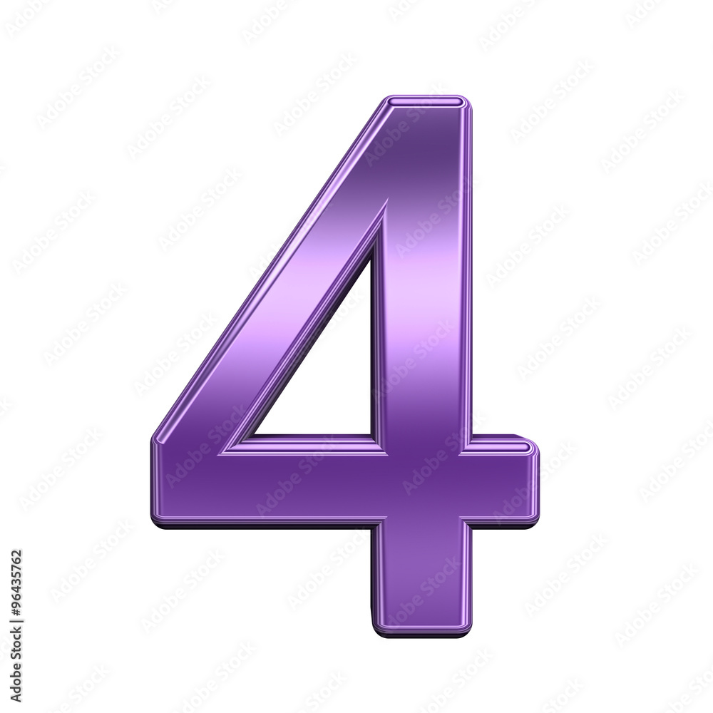 One digit from shiny purple alphabet set, isolated on white. Computer generated 3D photo rendering. One digit from shiny purple alphabet set, isolated on white. Computer generated 3D photo rendering.