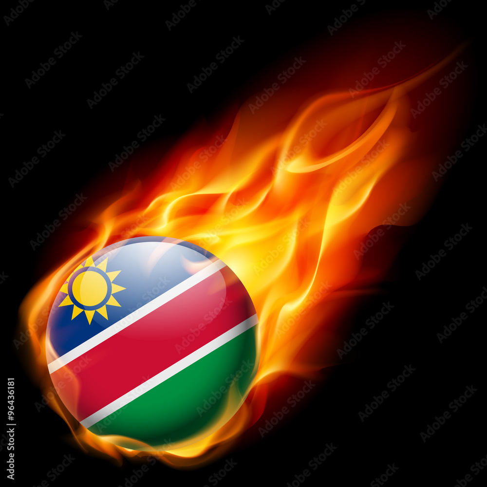 Fototapeta premium Round glossy icon of Namibia