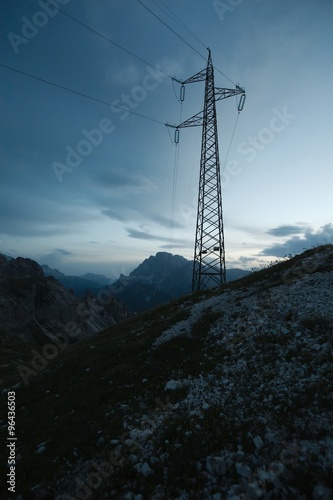 Electric lines in mountains © Gudellaphoto