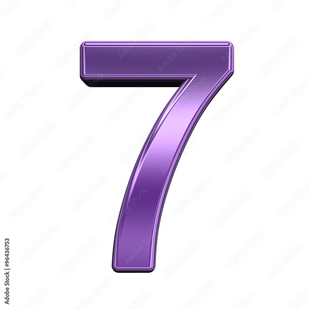 One digit from shiny purple alphabet set, isolated on white. Computer generated 3D photo rendering. One digit from shiny purple alphabet set, isolated on white. Computer generated 3D photo rendering.