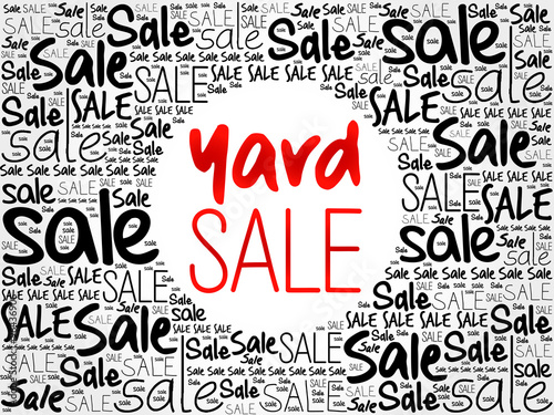 YARD SALE word cloud background  business concept