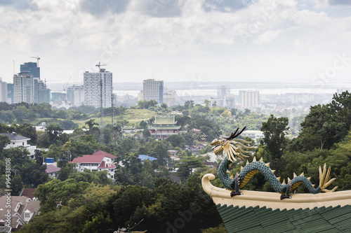 Pagoda and dragon sculpture of the Taoist Temple in Cebu, Philip