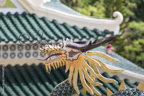 Pagoda and dragon sculpture of the Taoist Temple in Cebu, Philip photo